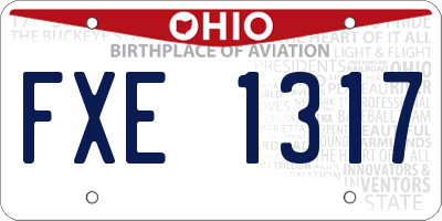OH license plate FXE1317