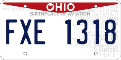 OH license plate FXE1318