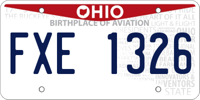 OH license plate FXE1326