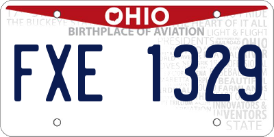 OH license plate FXE1329
