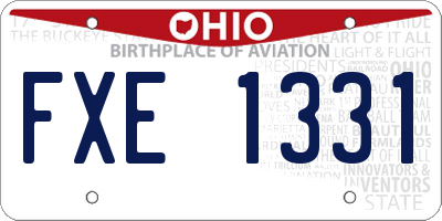 OH license plate FXE1331