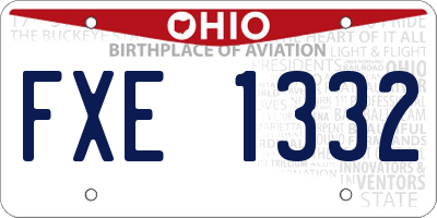 OH license plate FXE1332