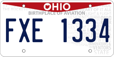 OH license plate FXE1334