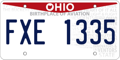 OH license plate FXE1335