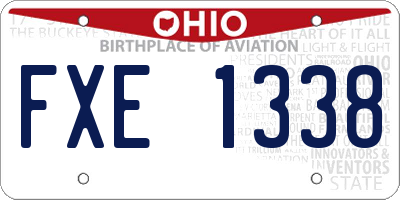 OH license plate FXE1338