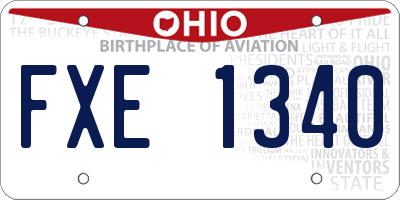 OH license plate FXE1340