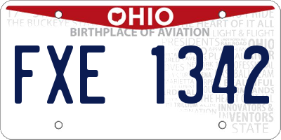 OH license plate FXE1342