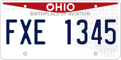 OH license plate FXE1345