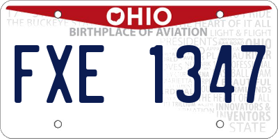 OH license plate FXE1347