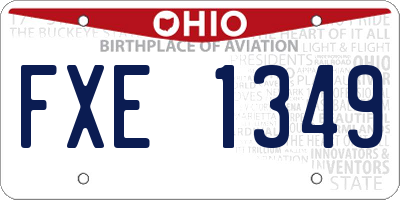 OH license plate FXE1349
