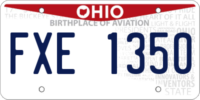 OH license plate FXE1350