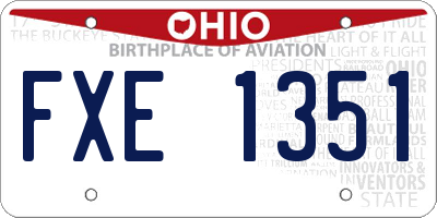 OH license plate FXE1351
