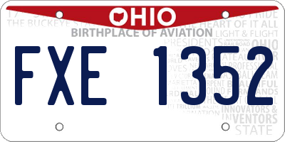 OH license plate FXE1352