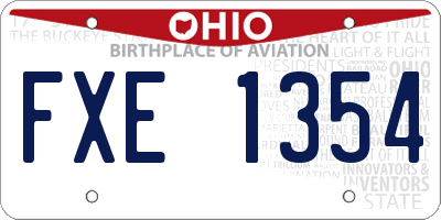 OH license plate FXE1354