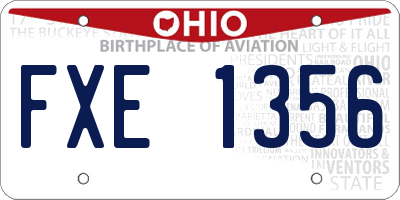 OH license plate FXE1356