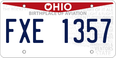 OH license plate FXE1357