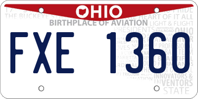 OH license plate FXE1360