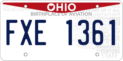 OH license plate FXE1361