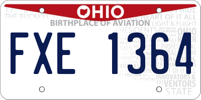 OH license plate FXE1364