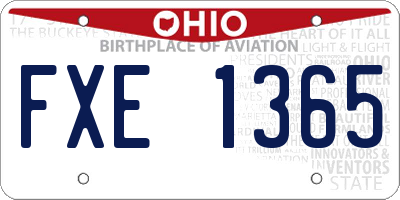 OH license plate FXE1365