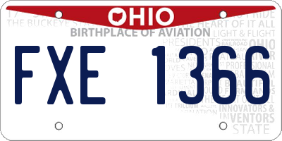 OH license plate FXE1366
