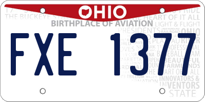 OH license plate FXE1377