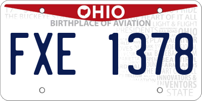 OH license plate FXE1378