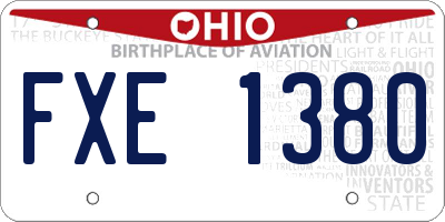 OH license plate FXE1380