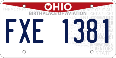 OH license plate FXE1381