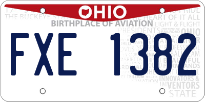 OH license plate FXE1382