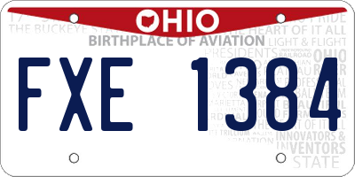 OH license plate FXE1384