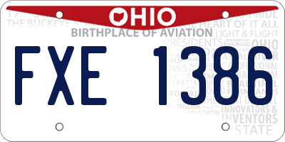 OH license plate FXE1386