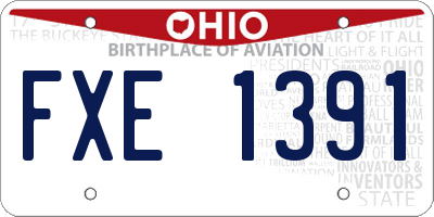 OH license plate FXE1391
