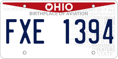 OH license plate FXE1394