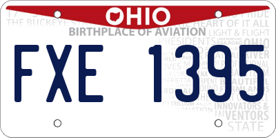 OH license plate FXE1395