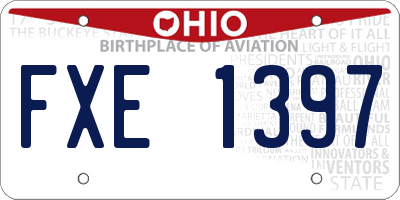 OH license plate FXE1397