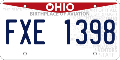 OH license plate FXE1398