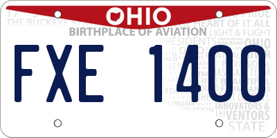 OH license plate FXE1400