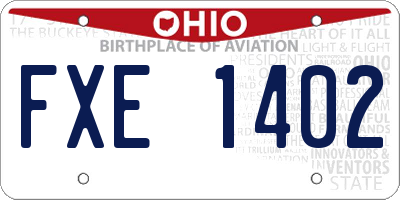 OH license plate FXE1402