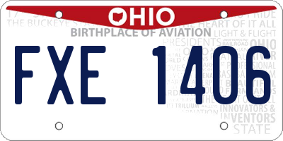 OH license plate FXE1406