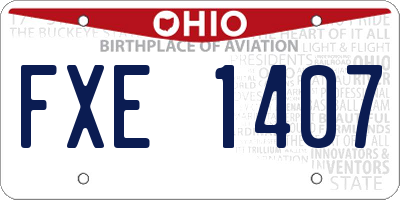 OH license plate FXE1407