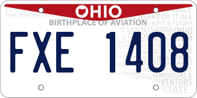 OH license plate FXE1408