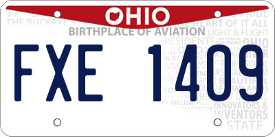 OH license plate FXE1409