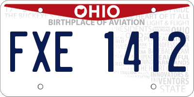 OH license plate FXE1412