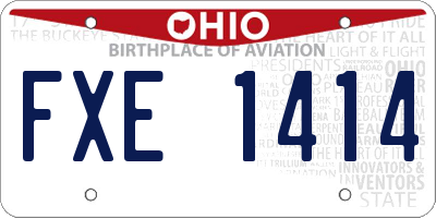 OH license plate FXE1414