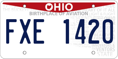 OH license plate FXE1420