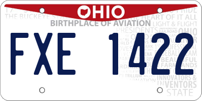 OH license plate FXE1422
