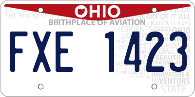 OH license plate FXE1423