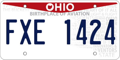 OH license plate FXE1424