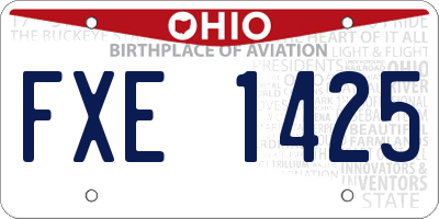 OH license plate FXE1425